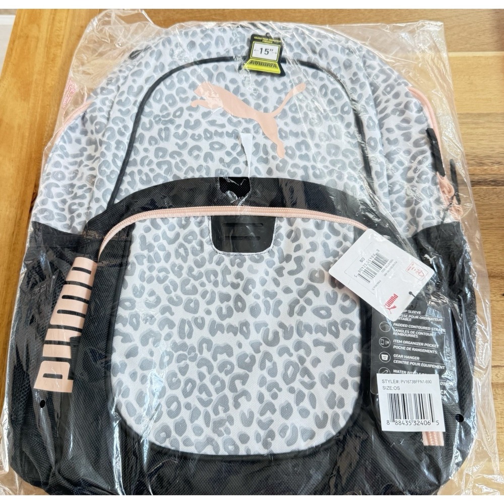 PUMA Evercat Contender 3.0 Backpack Rose Gold Cheetah 15" Laptop Bag Carry On